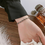 Lovers Simple Thai Silver Punk Personality Anchor Letter Cross Bracelet