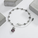 925 Sterling Silver Heavy Industry Crown Love Bracelet Retro Simple