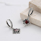 Six Star Star 925 Silver Ear Pendant Earring Jewelry Girl