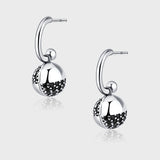 925 Sterling Silver Wishing Ball Small Design Zircon Earrings