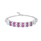 S925 Sterling Silver Purple Garnet Bracelet Women Fashion Zircon Light Luxury Jewelry