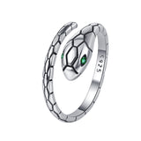 925 Sterling Silver Green Snake Eye Ring Can Be Worn By Men And Women - KDP1438