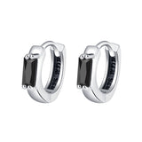 Black And White Ear Buckle S925 Sterling Silver Small Earring Female