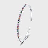 925 Sterling Silver Niche Design Vintage Heavy Industry Rainbow Versatile Bracelet