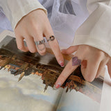 Small Number Of Ins Design Love Inlaid Diamond Personality Women's Ring Tail Ring