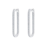 S925 Sterling Silver Geometric U-shaped Full Bore Earrings
