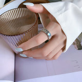 S925 Sterling Silver Dessert Spirit Opal Embossed Pattern Ring