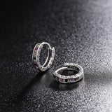 S925 Sterling Silver Zircon Rainbow Earrings