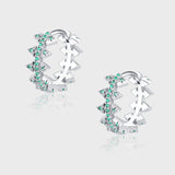 925 Sterling Silver Green Zircon Rivet Earrings - Green