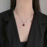 925 Sterling Silver Crown Retro Necklace Women's Brand Letter Small Design High Level