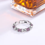 925 Silver Bamboo Knot Diamond Opening Ring For Women's High Level Luxury