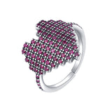 Small Number Of Ins Design Love Inlaid Diamond Personality Women's Ring Tail Ring