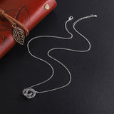 Chain Necklace Female Clavicle Chain Small Luxury S925 Sterling Silver Double Ring Jewelry