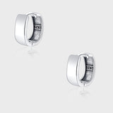 925 Silver Tide Retro Thai Silver Smooth Faced Small Group Premium Round Ear Buckle Earrings