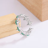 S925 Sterling Silver Emerald Treasure Willow Nail Ring
