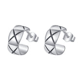 S925 Sterling Silver Vintage Earrings Premium Diamond Textured Earrings