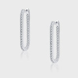 S925 Sterling Silver Geometric U-shaped Full Bore Earrings