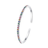 925 Sterling Silver Niche Design Vintage Heavy Industry Rainbow Versatile Bracelet
