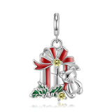 925 Sterling Silver Bear Bell Necklace Fashion Christmas Jewelry - PNC0167