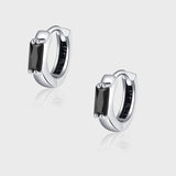 Black And White Ear Buckle S925 Sterling Silver Small Earring Female