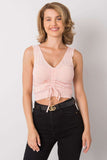 Chic Ribbed Knitted Top in Soft Acrylic for Women Lailacart
