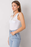 Chic Sleeveless T-Shirt with Heart Neckline & Pocket Detail Lailacart