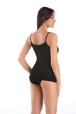 Classic Black Cotton Top with Thin Straps and Deep Cutout Lailacart