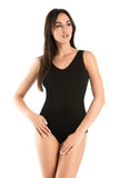 Classic Black Cotton Women's Top with Wide Straps Lailacart