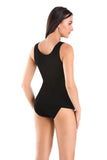 Classic Black Cotton Women's Top with Wide Straps Lailacart