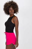 Classic Ribbed Black T-Shirt with Round Neckline Lailacart