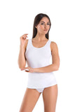 Classic White Cotton Top with Wide Straps for Women