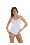 Cotton Women's White Undershirt with Triangle Neckline