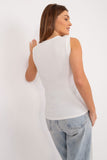 Elegant Sleeveless Casual Shirt with Fabric Flower Detail Lailacart