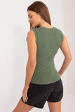 Elegant Sleeveless Casual Shirt with Floral Accent Lailacart