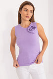 Elegant Sleeveless Casual Shirt with Floral Detail Lailacart