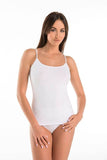 Elegant Women's White Cotton Top with Thin Straps