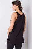 Extended Cut Sleeveless T-Shirt with Decorative Inscription Lailacart