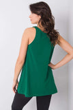 Extended Cut Sleeveless T-Shirt with Decorative Inscription Lailacart