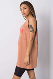 Extended Cut Sleeveless T-Shirt with Decorative Inscription Lailacart