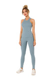 Fashionable Ribbed Top with Deep Cutouts Front and Back Lailacart