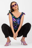Heart Neckline Straight Cut Top with Decorative Ties Lailacart