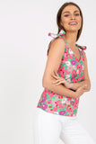 Heart Neckline Straight Cut Top with Decorative Ties Lailacart