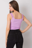 Lace-Trim Strapless Acrylic Top with Round Neckline Lailacart