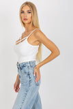 Lace-Trimmed Ribbed T-Shirt with Decorative Stripes Lailacart