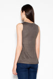 Light Suede Loose Shoulder Blouse with Half-Round Neckline Lailacart