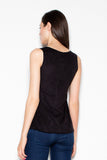 Light Suede Shoulder Blouse with Half-Round Neckline Lailacart