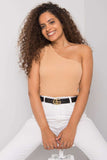 One Shoulder Ribbed Acrylic Top for Everyday Elegance Lailacart