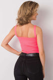 Ribbed Acrylic Top with Delicate Round Neckline Lailacart