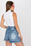 Ribbed Half Turtleneck Straight Cut Top Lailacart