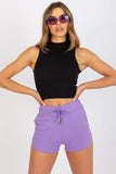 Ribbed Half-Zip Short Top in Cotton Blend Lailacart